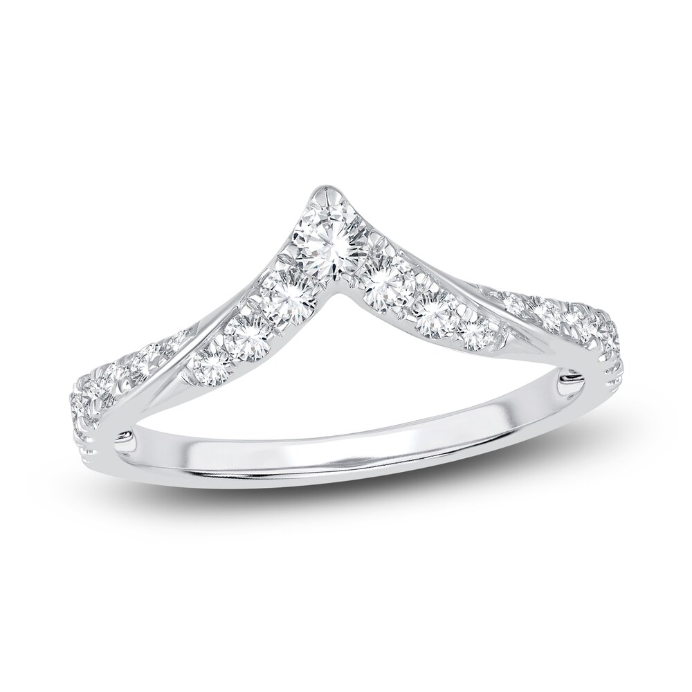 Diamond Chevron Anniversary Band 1/2 ct tw Round 14K White Gold 9JbXne6a Diamond Chevron Anniversary Band 1/2 ct tw Round 14K White Gold 9JbXne6a