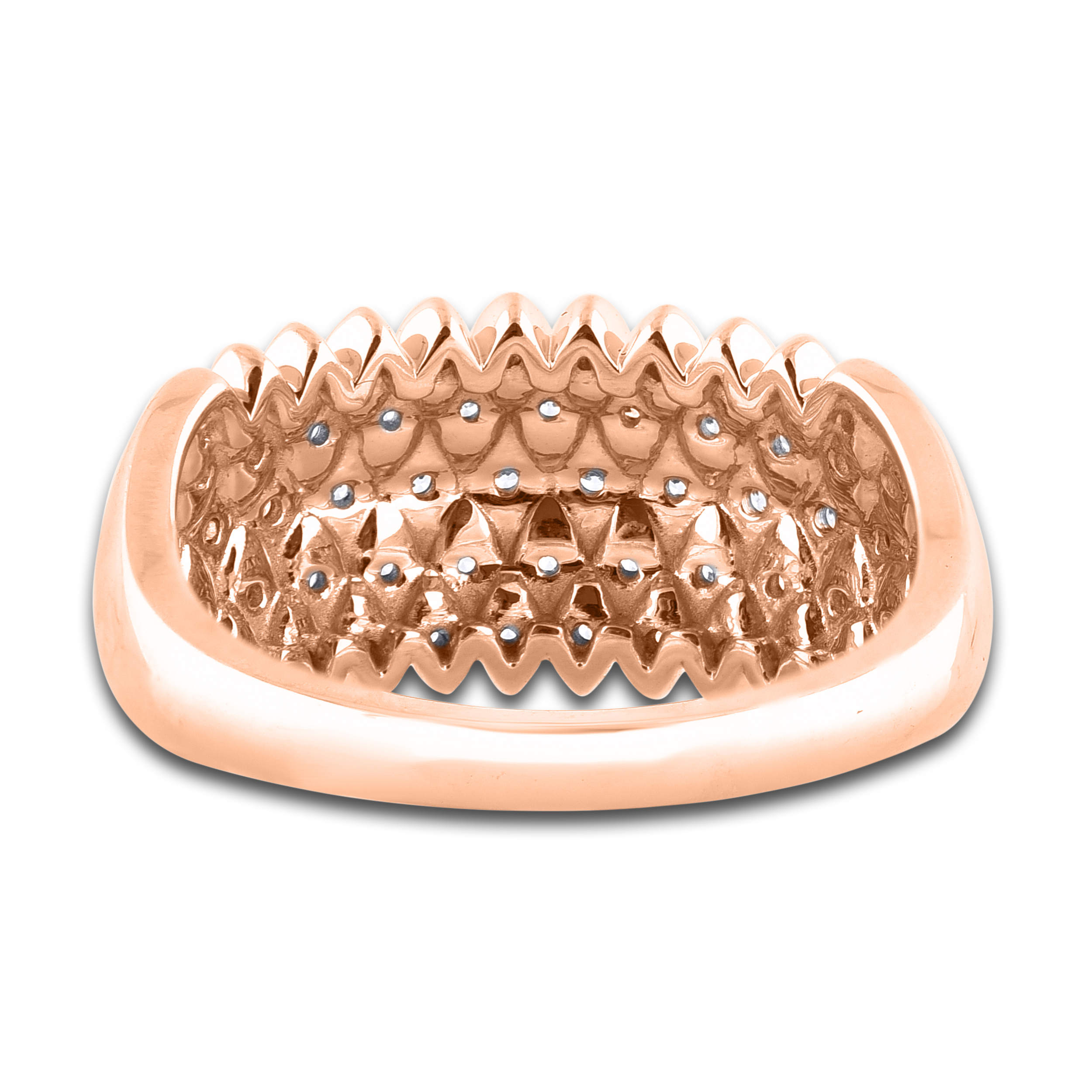 Diamond Multi-Row Anniversary Band 1/4 ct tw Round 14K Rose Gold 9JnZ9hSd Diamond Multi-Row Anniversary Band 1/4 ct tw Round 14K Rose Gold 9JnZ9hSd