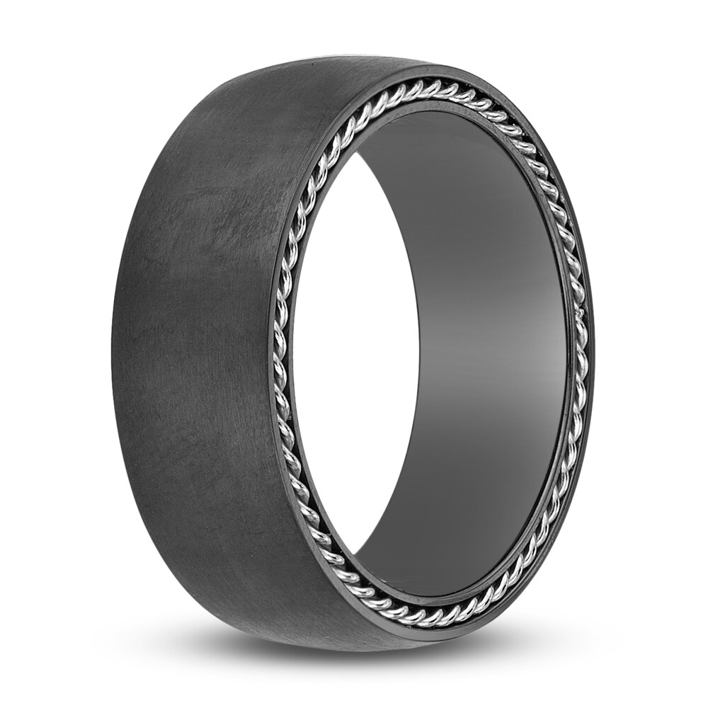 Men\'s Brushed Wedding Band Black Zirconium 8.0mm 9KiIKKag Men\'s Brushed Wedding Band Black Zirconium 8.0mm 9KiIKKag