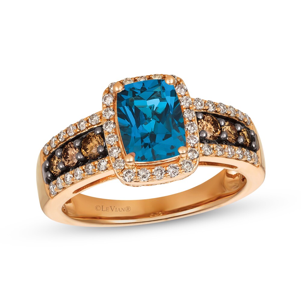 Le Vian Natural Blue Topaz Ring 5/8 ct tw Diamonds 14K Strawberry Gold 9VbCTioS Le Vian Natural Blue Topaz Ring 5/8 ct tw Diamonds 14K Strawberry Gold 9VbCTioS