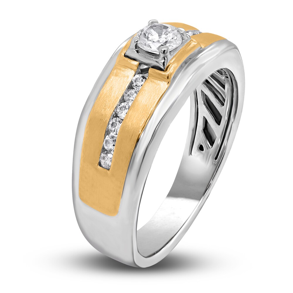 Men\'s Diamond Anniversary Ring 1/2 ct tw Round 14K Two-Tone Gold 9VljPcwa Men\'s Diamond Anniversary Ring 1/2 ct tw Round 14K Two-Tone Gold 9VljPcwa