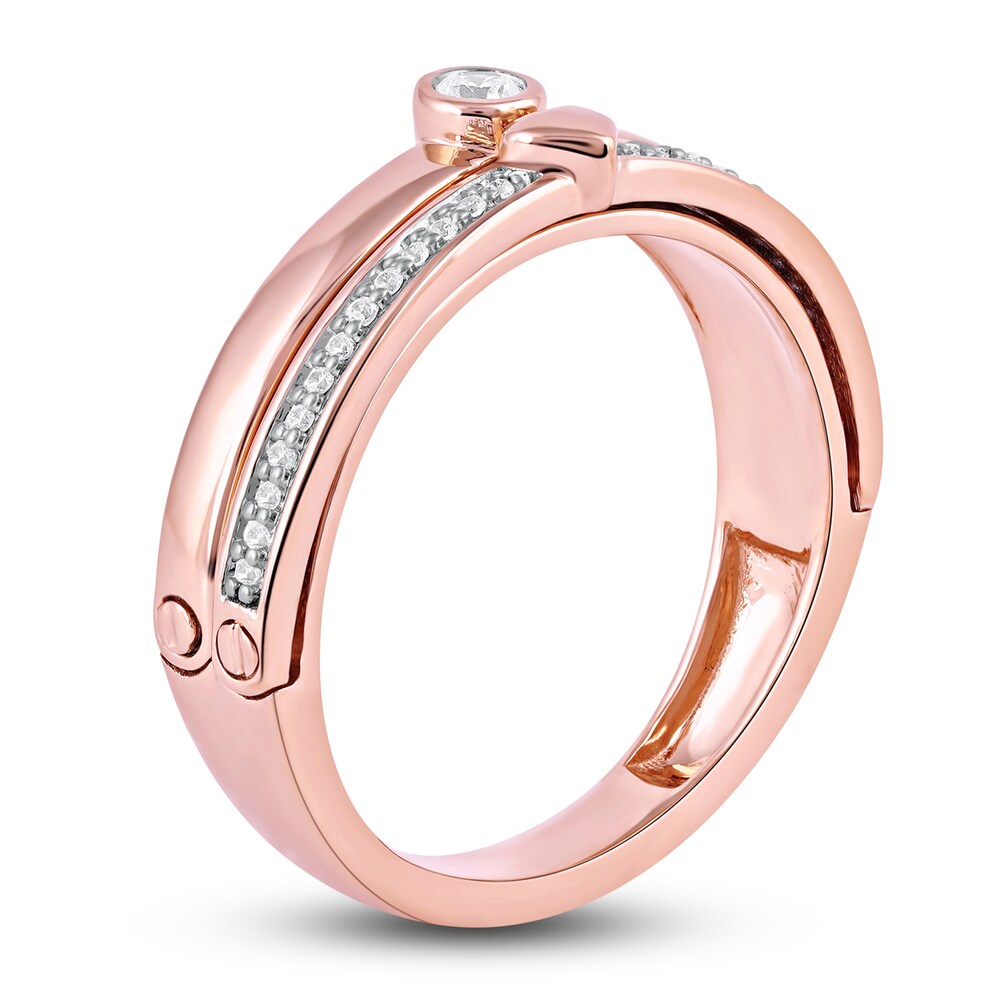 Diamond Promise Ring 1/8 ct tw Round 14K Rose Gold 9XjS4l0H Diamond Promise Ring 1/8 ct tw Round 14K Rose Gold 9XjS4l0H