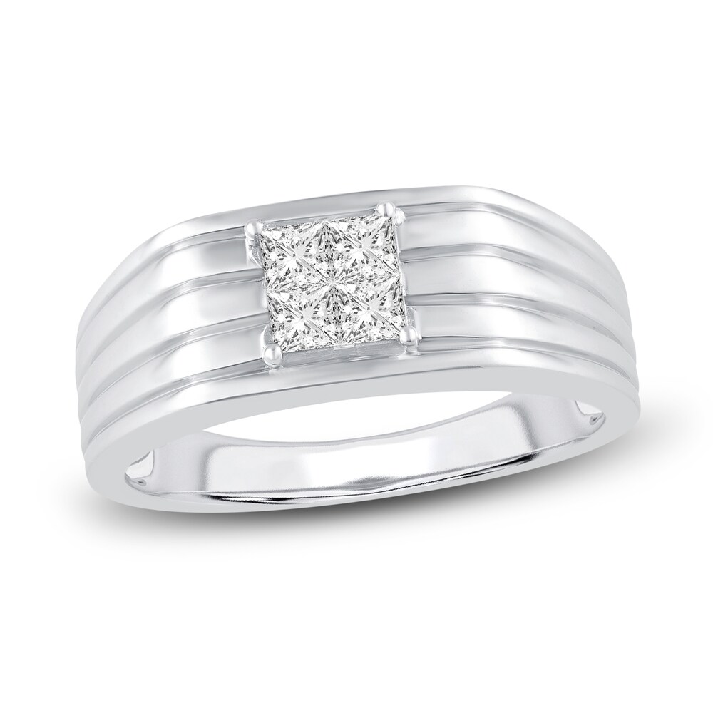 Men's Diamond Wedding Band 1/2 ct tw Princess-cut 14K White Gold 9Yi5dGez Men's Diamond Wedding Band 1/2 ct tw Princess-cut 14K White Gold 9Yi5dGez