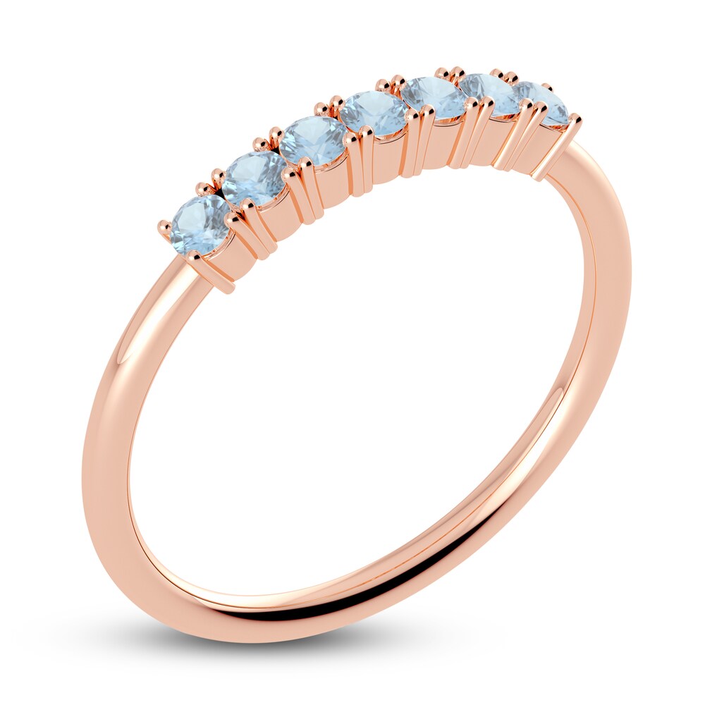 Juliette Maison Natural Aquamarine Half Eternity Ring 10K Rose Gold 9ai6V6vy Juliette Maison Natural Aquamarine Half Eternity Ring 10K Rose Gold 9ai6V6vy