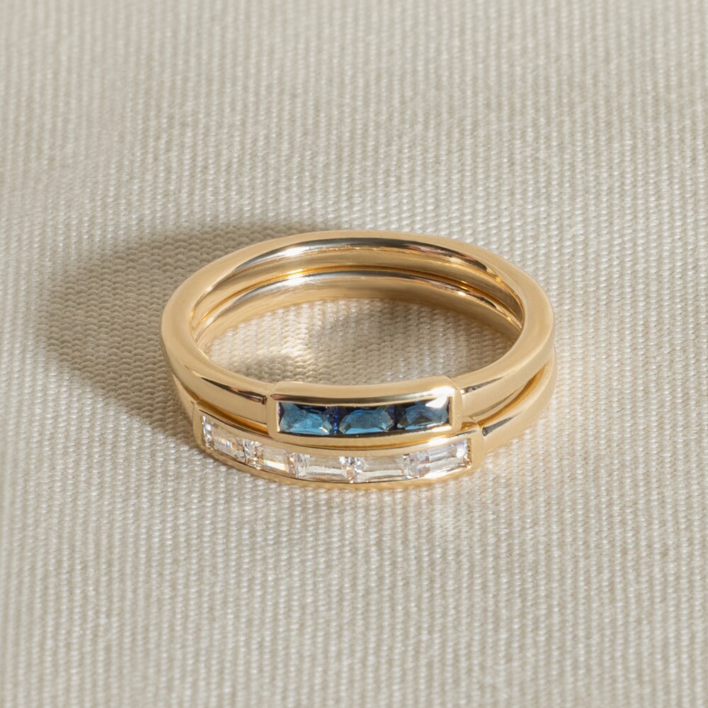 Juliette Maison Natural Amethyst Baguette Bar Ring 10K Yellow Gold 9lUI1724