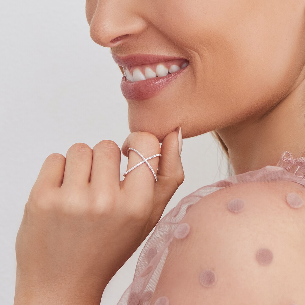 Shy Creation Diamond Ring 1/8 ct tw Round 14K White Gold SC22003512 9pyDzVVI