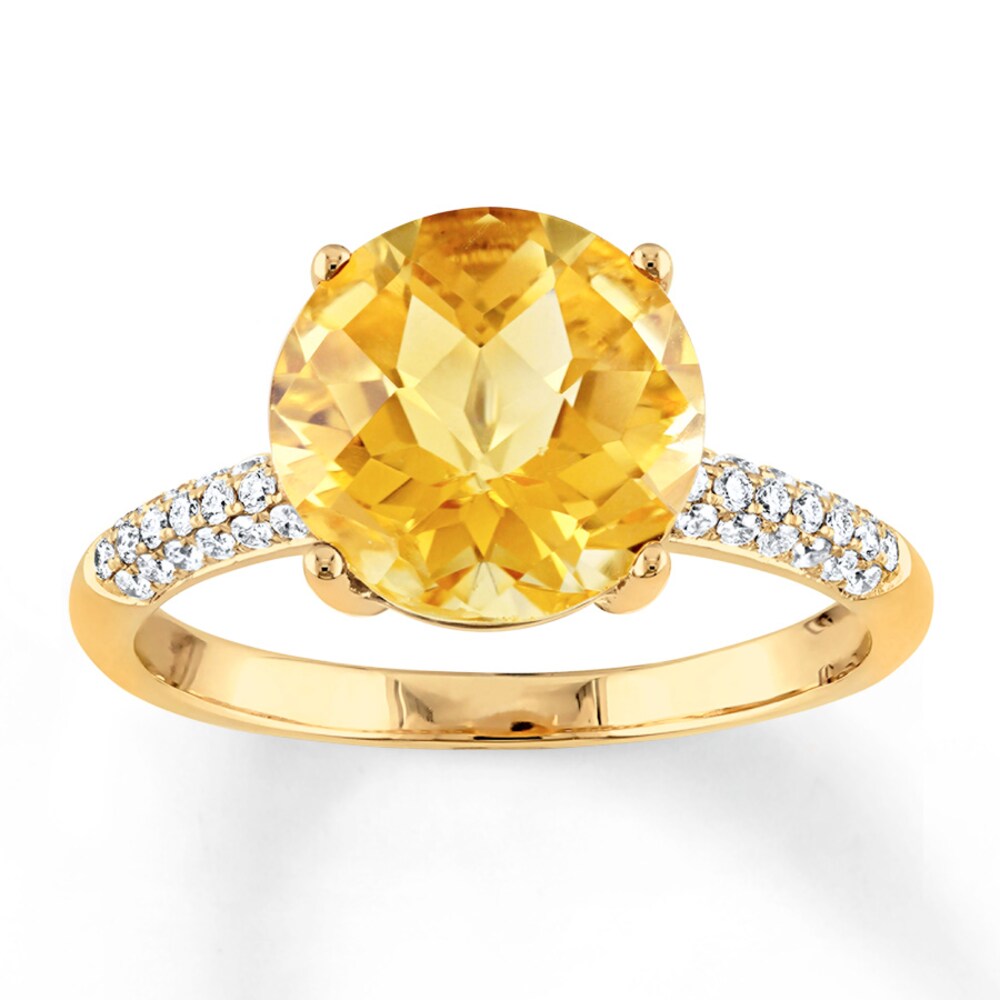 Citrine Ring 1/5 ct tw Diamonds 14K Yellow Gold A2c4L78F Citrine Ring 1/5 ct tw Diamonds 14K Yellow Gold A2c4L78F