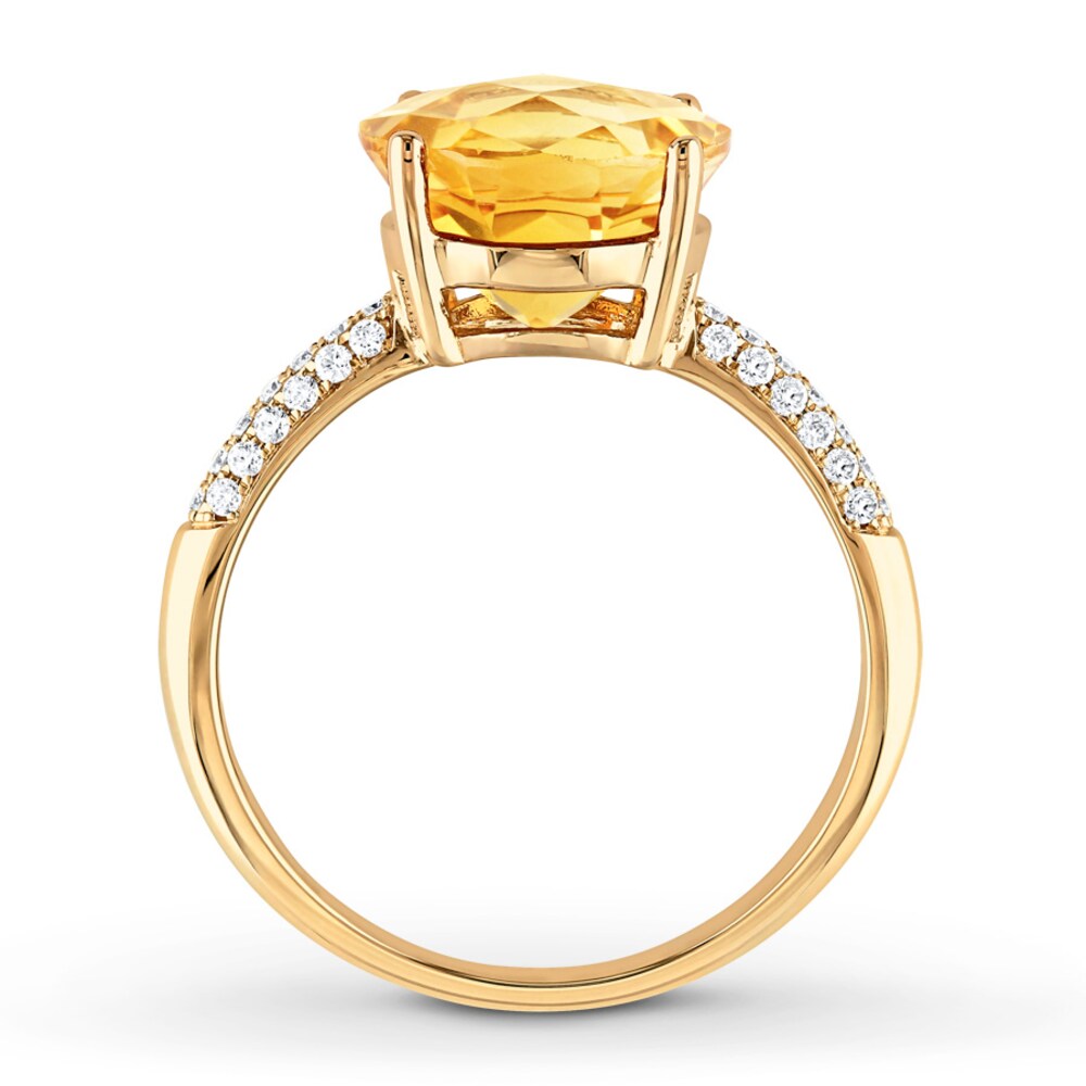 Citrine Ring 1/5 ct tw Diamonds 14K Yellow Gold A2c4L78F Citrine Ring 1/5 ct tw Diamonds 14K Yellow Gold A2c4L78F