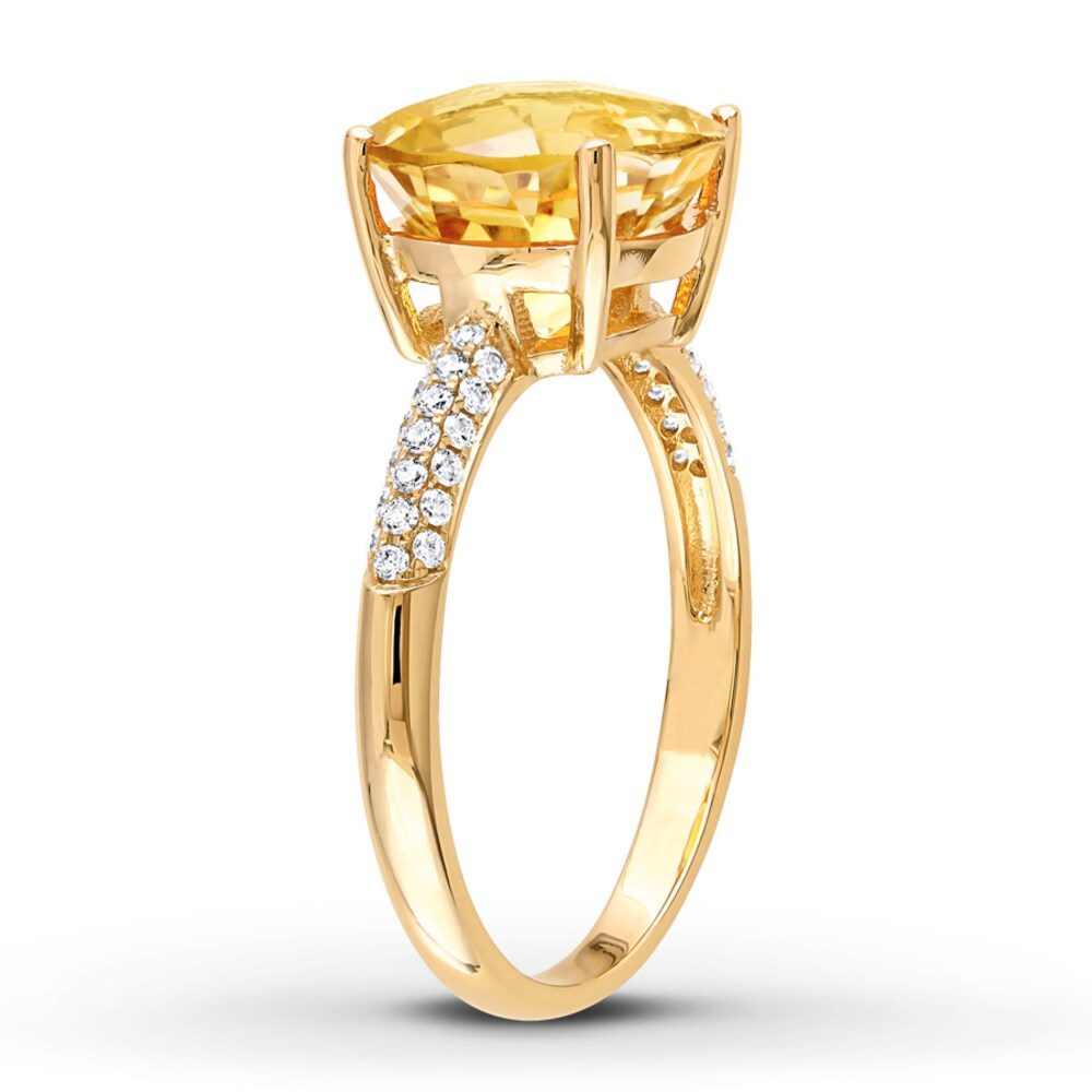 Citrine Ring 1/5 ct tw Diamonds 14K Yellow Gold A2c4L78F Citrine Ring 1/5 ct tw Diamonds 14K Yellow Gold A2c4L78F
