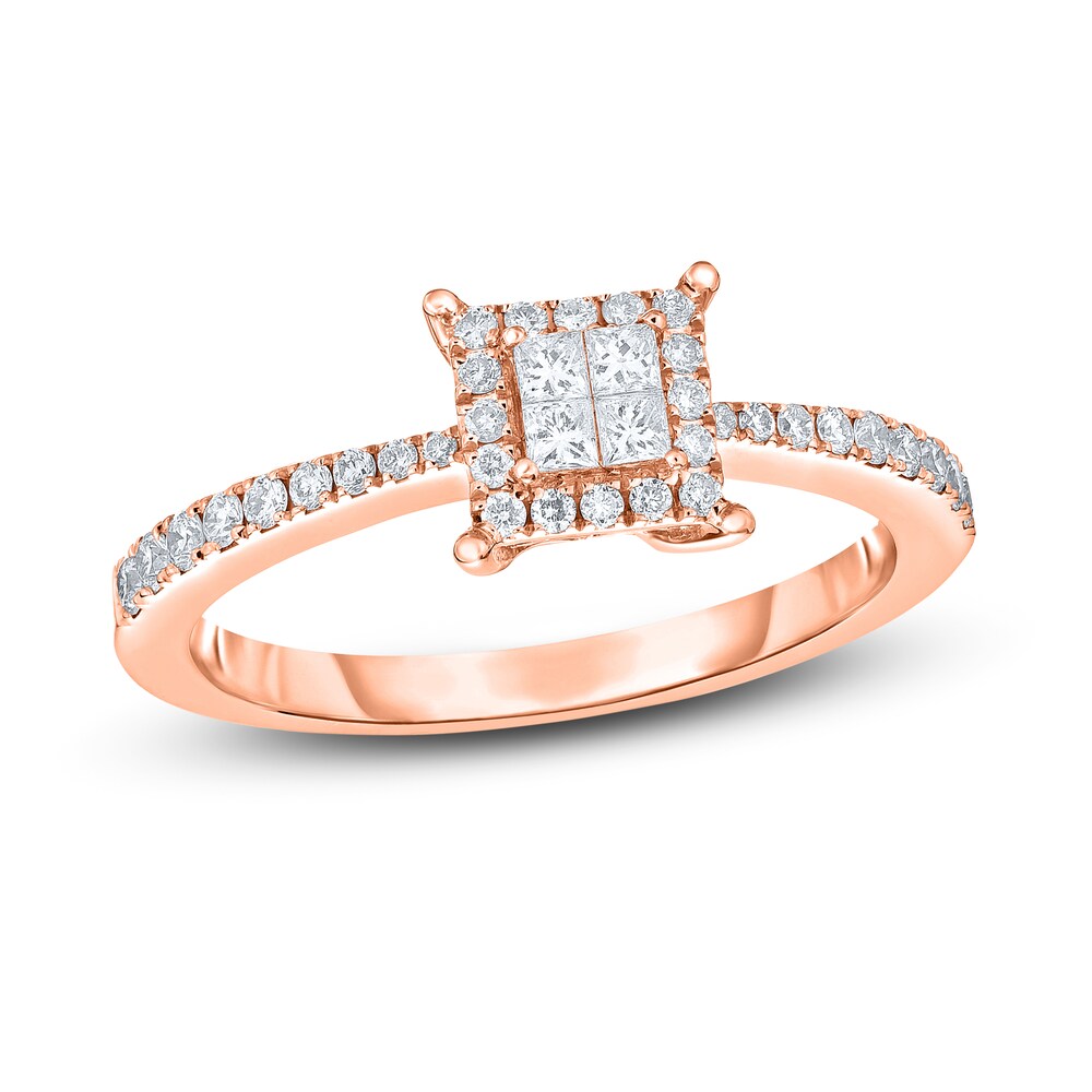 Diamond Ring 3/8 ct tw Round 14K Rose Gold A3IZvEUZ Diamond Ring 3/8 ct tw Round 14K Rose Gold A3IZvEUZ