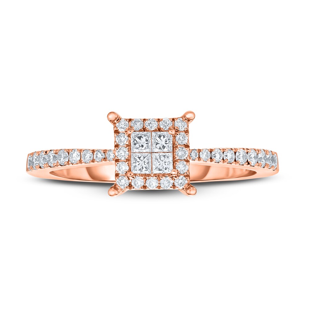 Diamond Ring 3/8 ct tw Round 14K Rose Gold A3IZvEUZ Diamond Ring 3/8 ct tw Round 14K Rose Gold A3IZvEUZ