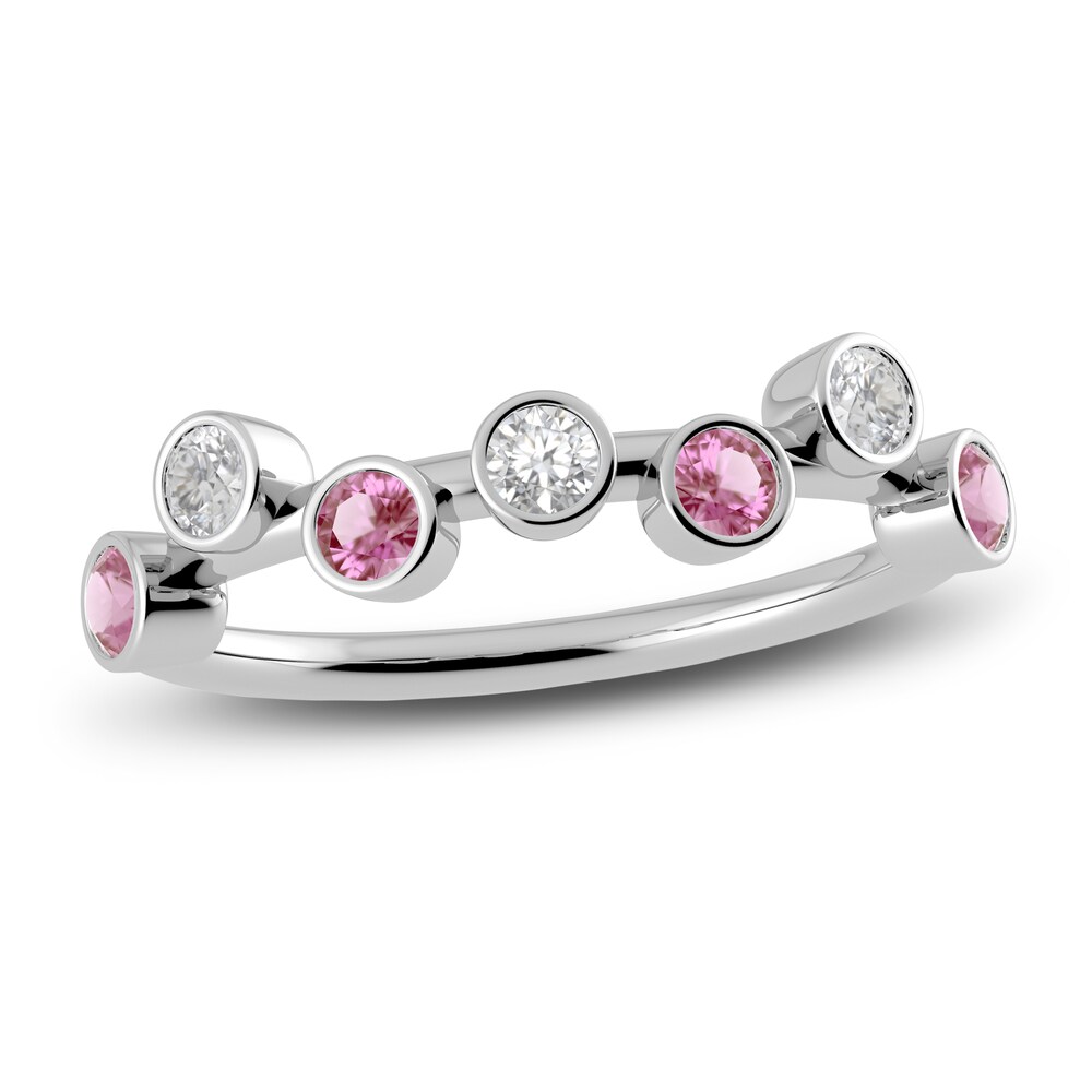 Juliette Maison Natural White Sapphire & Natural Pink Tourmaline Ring 10K White Gold A5tp6ODf Juliette Maison Natural White Sapphire & Natural Pink Tourmaline Ring 10K White Gold A5tp6ODf