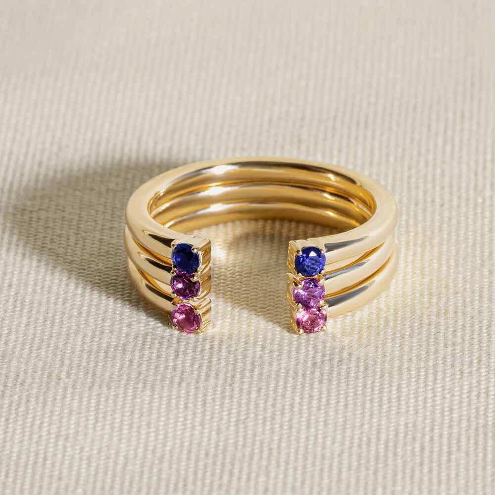 Juliette Maison Natural White Sapphire Cuff Ring 10K Yellow Gold A79nbbnZ Juliette Maison Natural White Sapphire Cuff Ring 10K Yellow Gold A79nbbnZ