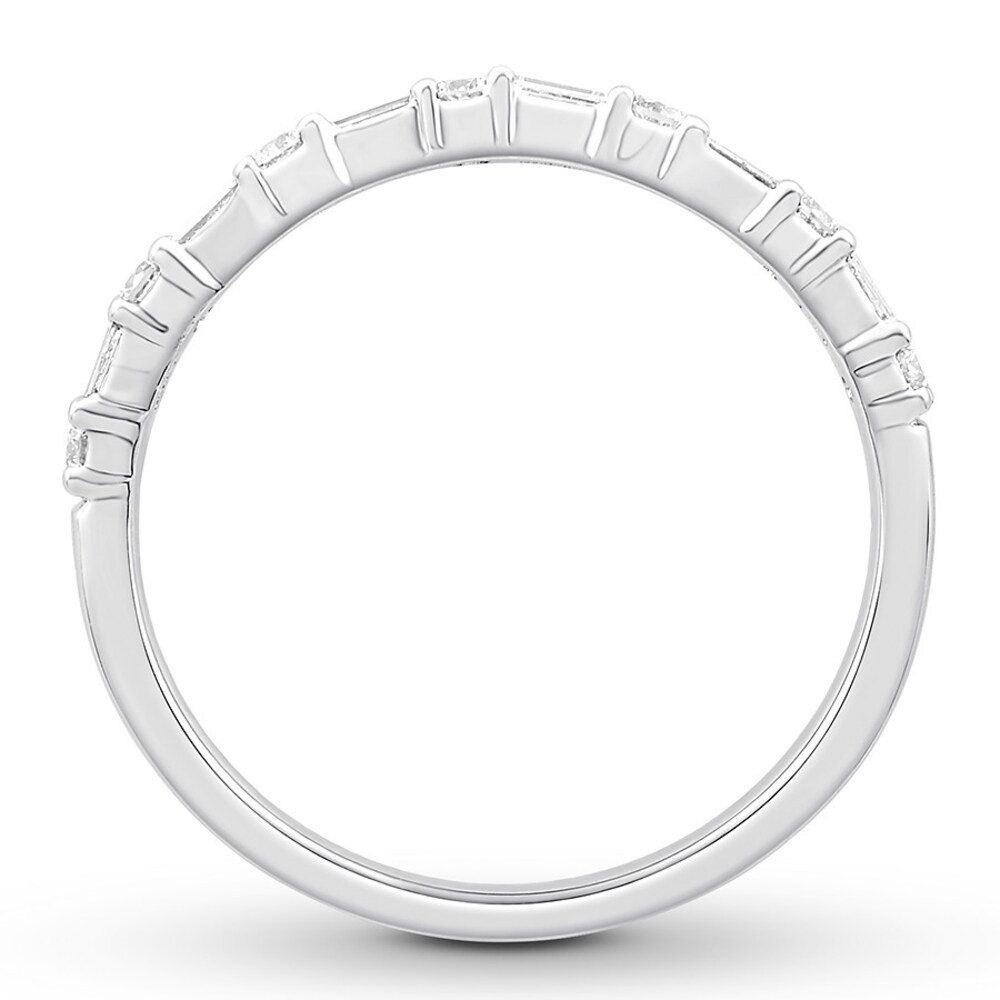 Diamond Anniversary Ring 3/8 ct tw Baguette & Round 14K Gold A7PZAC9X Diamond Anniversary Ring 3/8 ct tw Baguette & Round 14K Gold A7PZAC9X