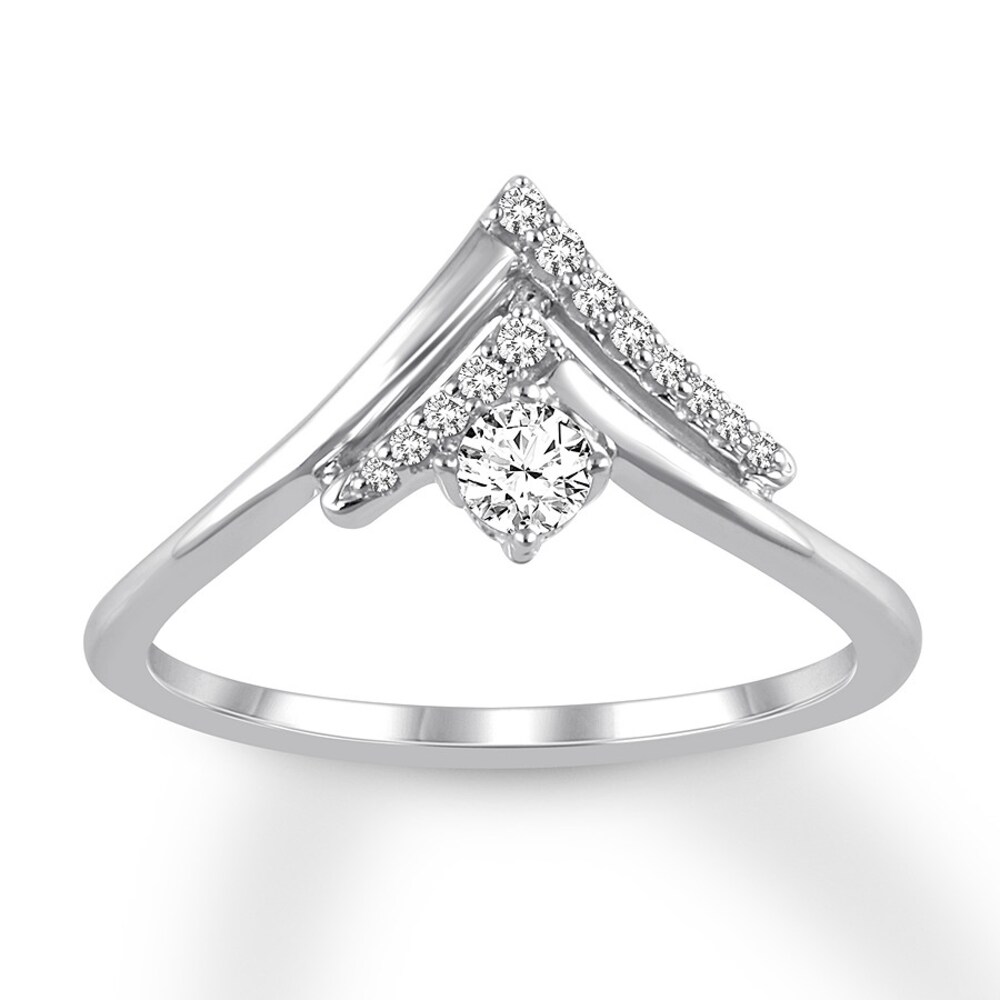 Diamond Promise Ring 1/5 carat tw Round 10K White Gold ACBIoE8F Diamond Promise Ring 1/5 carat tw Round 10K White Gold ACBIoE8F