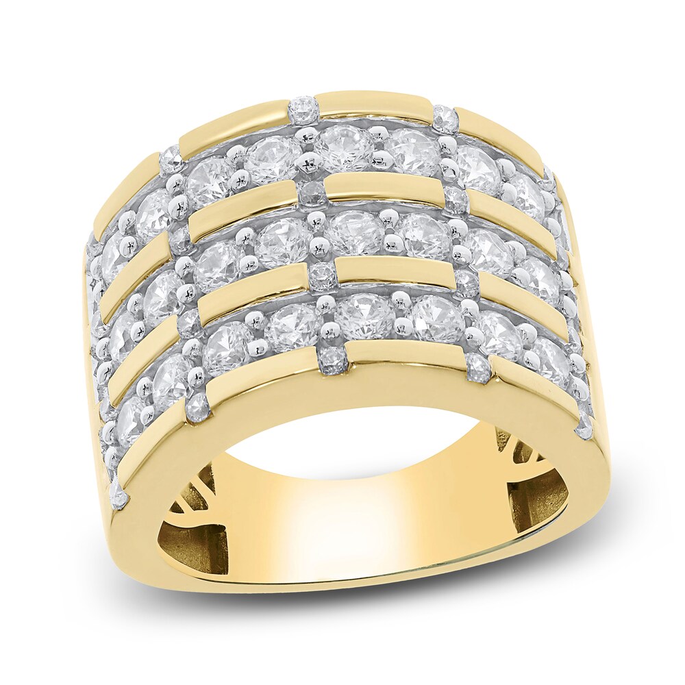 Men's Diamond Ring 2 ct tw Round 10K Yellow Gold AGRoO3MR