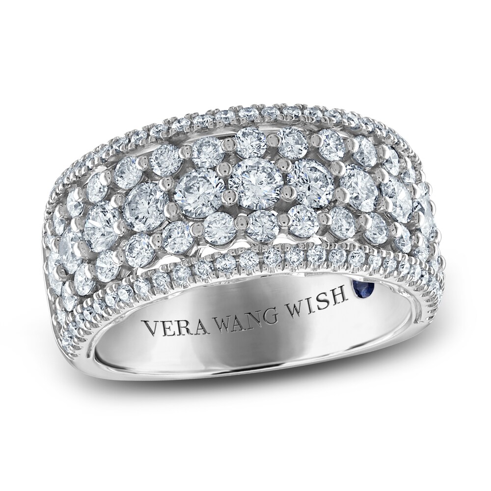 Vera Wang WISH Diamond Wedding Band 2 ct tw Princess 18K White Gold AI0wvBgy