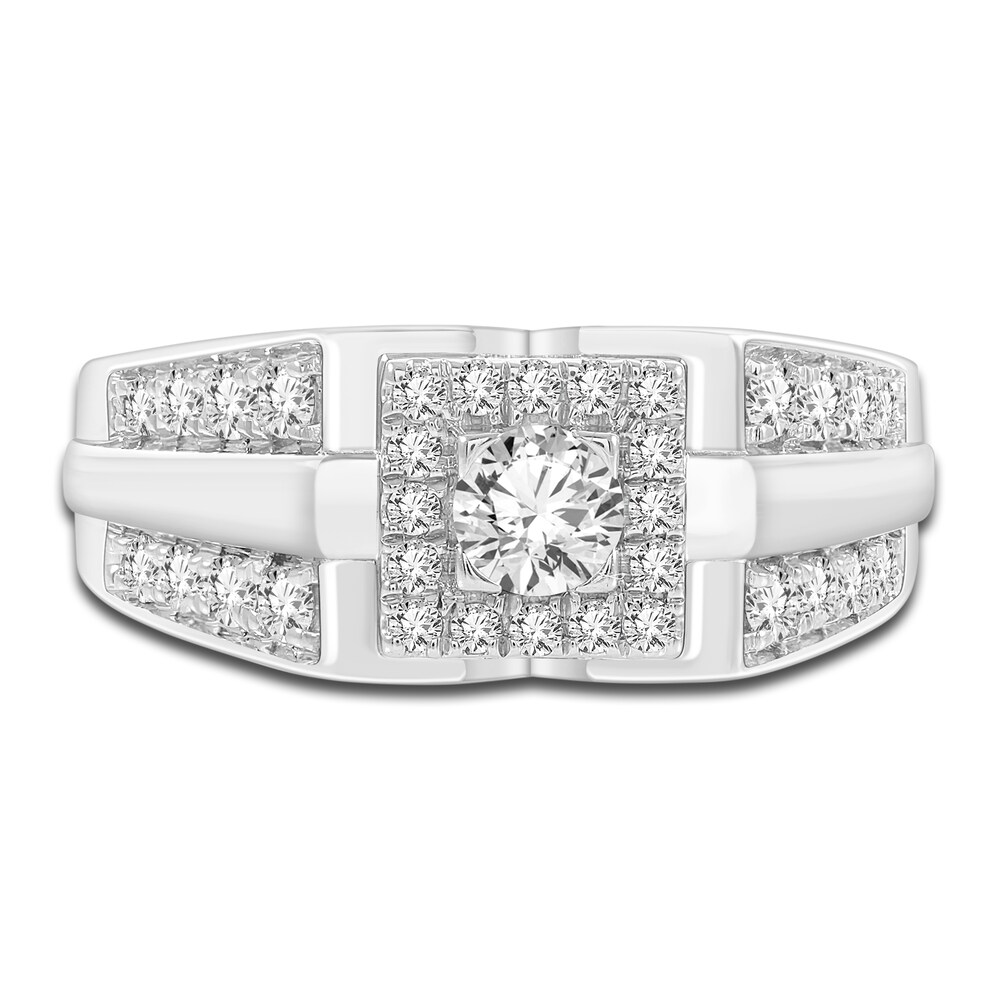 Men\'s Diamond Ring 1 ct tw Round 14K White Gold AJb3H2K0 Men\'s Diamond Ring 1 ct tw Round 14K White Gold AJb3H2K0