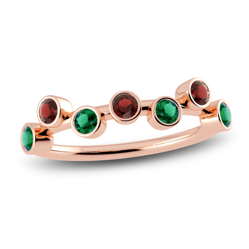 Juliette Maison Natural Emerald & Natural Garnet Ring 10K Rose Gold AL7Gm6QQ Juliette Maison Natural Emerald & Natural Garnet Ring 10K Rose Gold AL7Gm6QQ