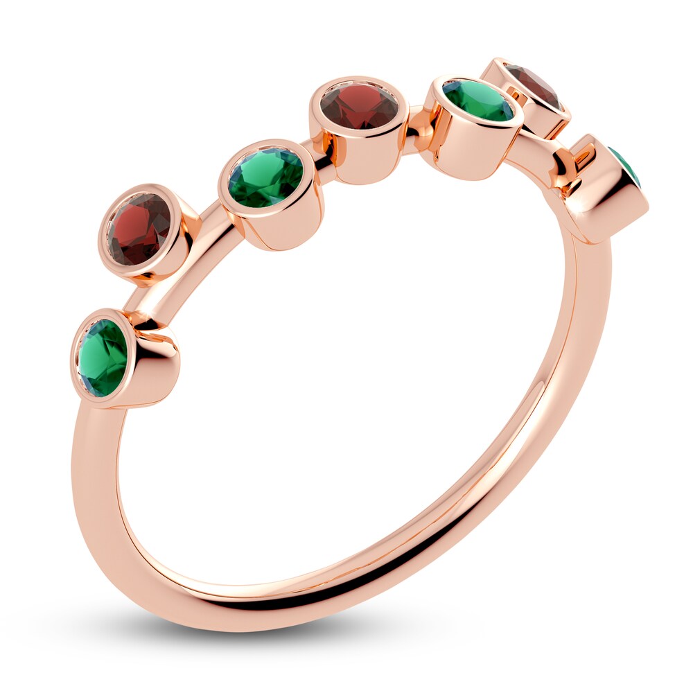 Juliette Maison Natural Emerald & Natural Garnet Ring 10K Rose Gold AL7Gm6QQ Juliette Maison Natural Emerald & Natural Garnet Ring 10K Rose Gold AL7Gm6QQ