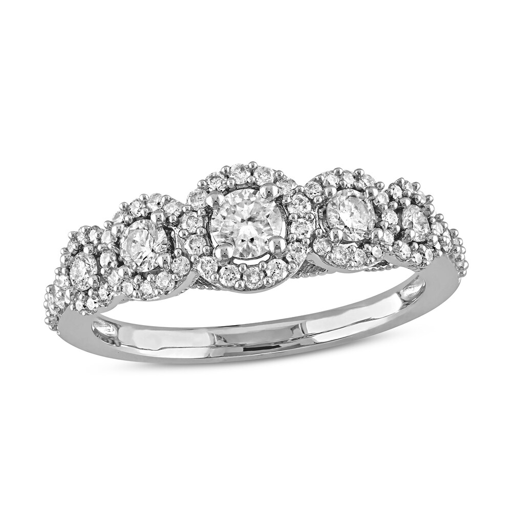 Diamond Anniversary Ring 3/4 ct tw Round 10K White Gold ANeqoanS Diamond Anniversary Ring 3/4 ct tw Round 10K White Gold ANeqoanS