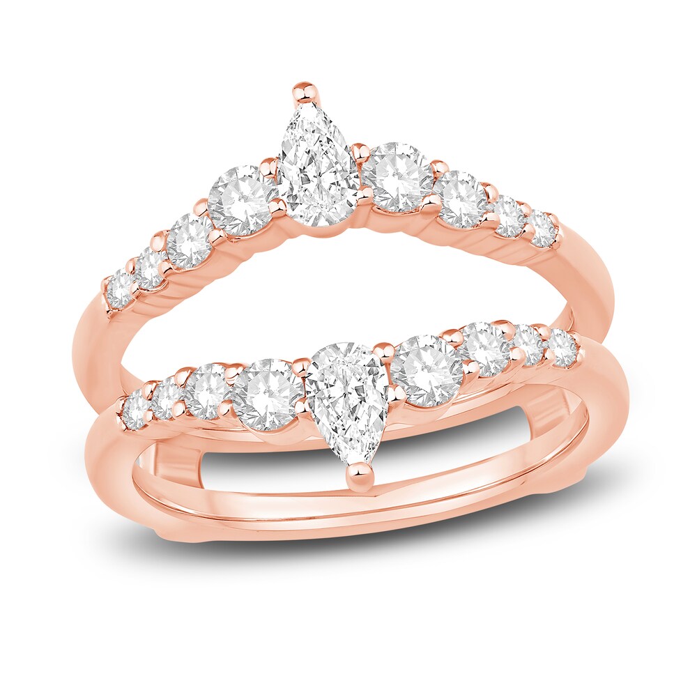 Diamond Enhancer Ring 7/8 ct tw Round/Pear 14K Rose Gold AOWi3tGu Diamond Enhancer Ring 7/8 ct tw Round/Pear 14K Rose Gold AOWi3tGu