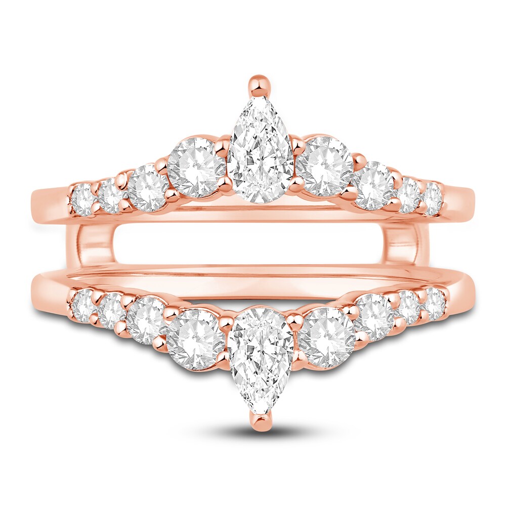 Diamond Enhancer Ring 7/8 ct tw Round/Pear 14K Rose Gold AOWi3tGu Diamond Enhancer Ring 7/8 ct tw Round/Pear 14K Rose Gold AOWi3tGu