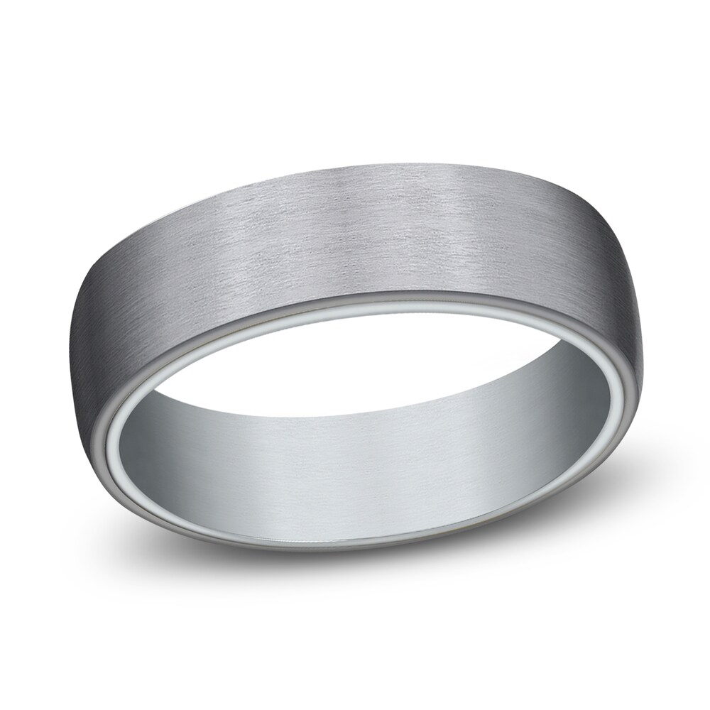 Wedding Band 14K White Gold/Gray Tantalum 6.5mm ATkxG6ZX Wedding Band 14K White Gold/Gray Tantalum 6.5mm ATkxG6ZX