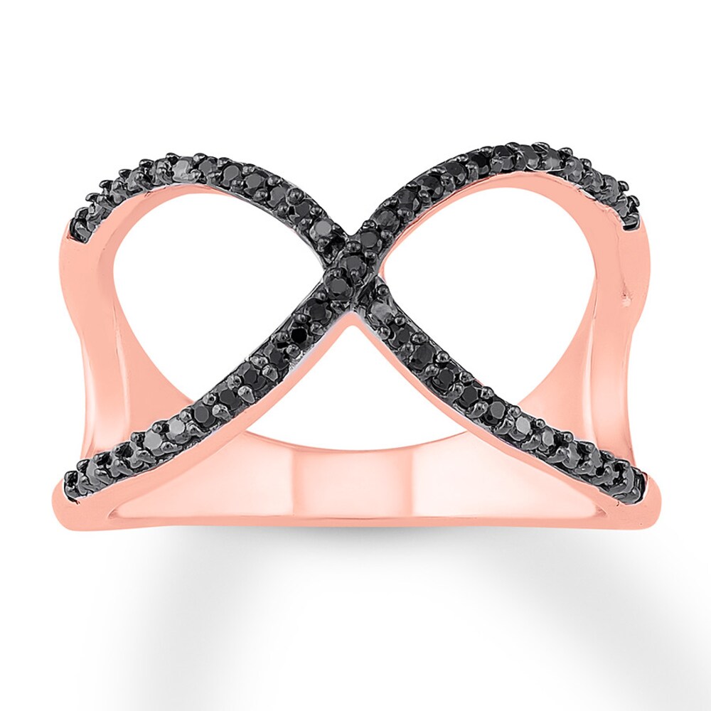 Black Diamond Ring 1/8 carat tw 10K Rose Gold AdNtlTym