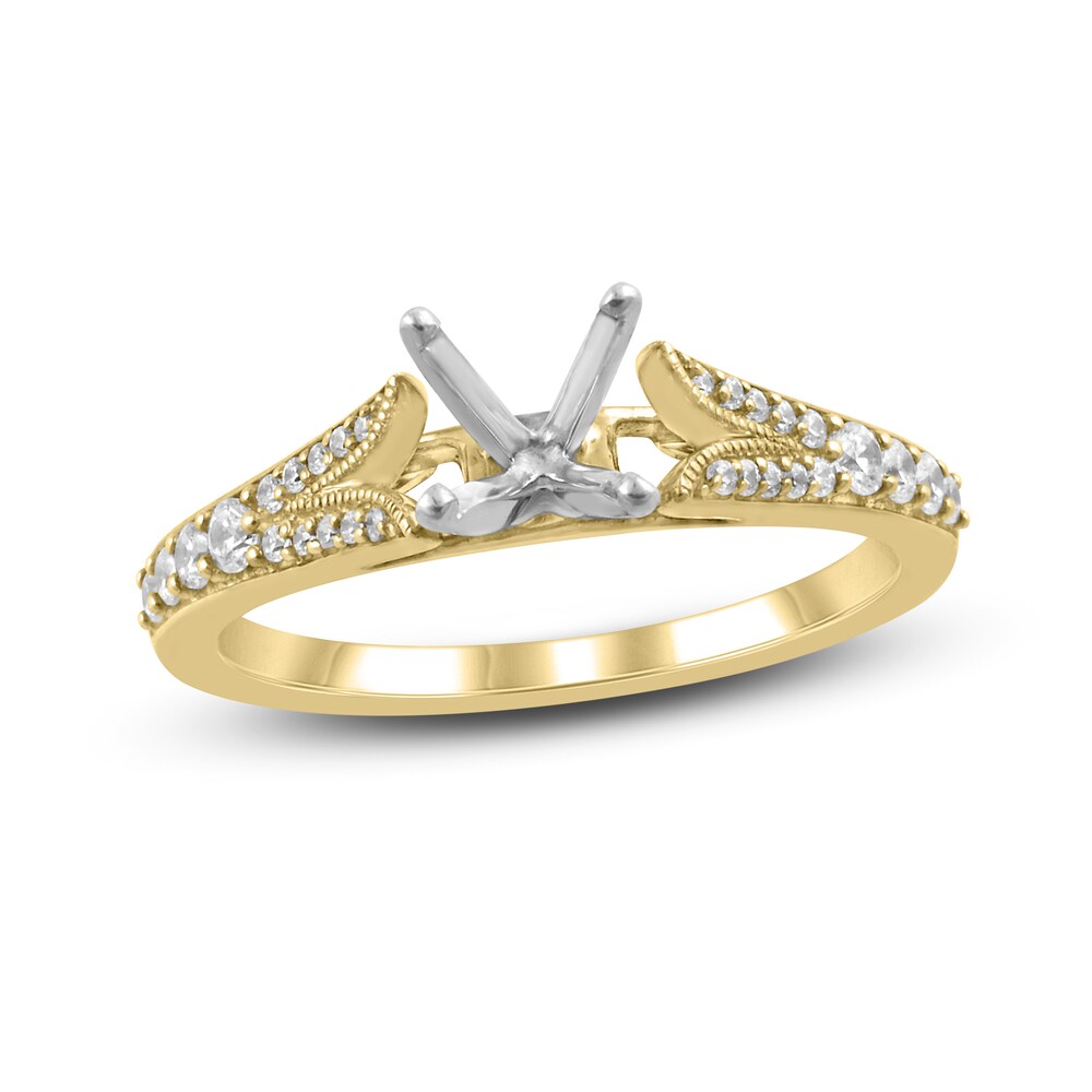 Diamond Ring Setting 1/4 ct tw Round 14K Yellow Gold Ax5XSKw2 Diamond Ring Setting 1/4 ct tw Round 14K Yellow Gold Ax5XSKw2