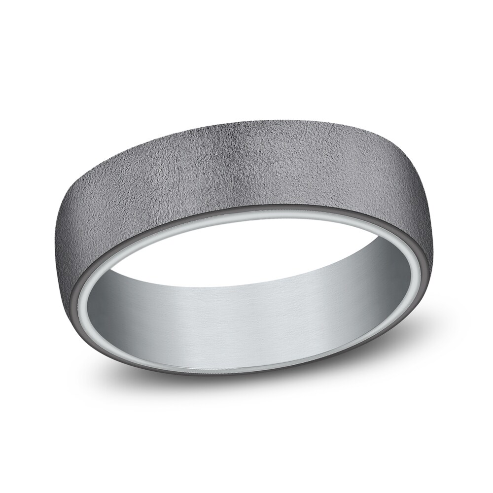 Wedding Band 14K White Gold/Tantalum 6.5mm B2cmSRkE Wedding Band 14K White Gold/Tantalum 6.5mm B2cmSRkE