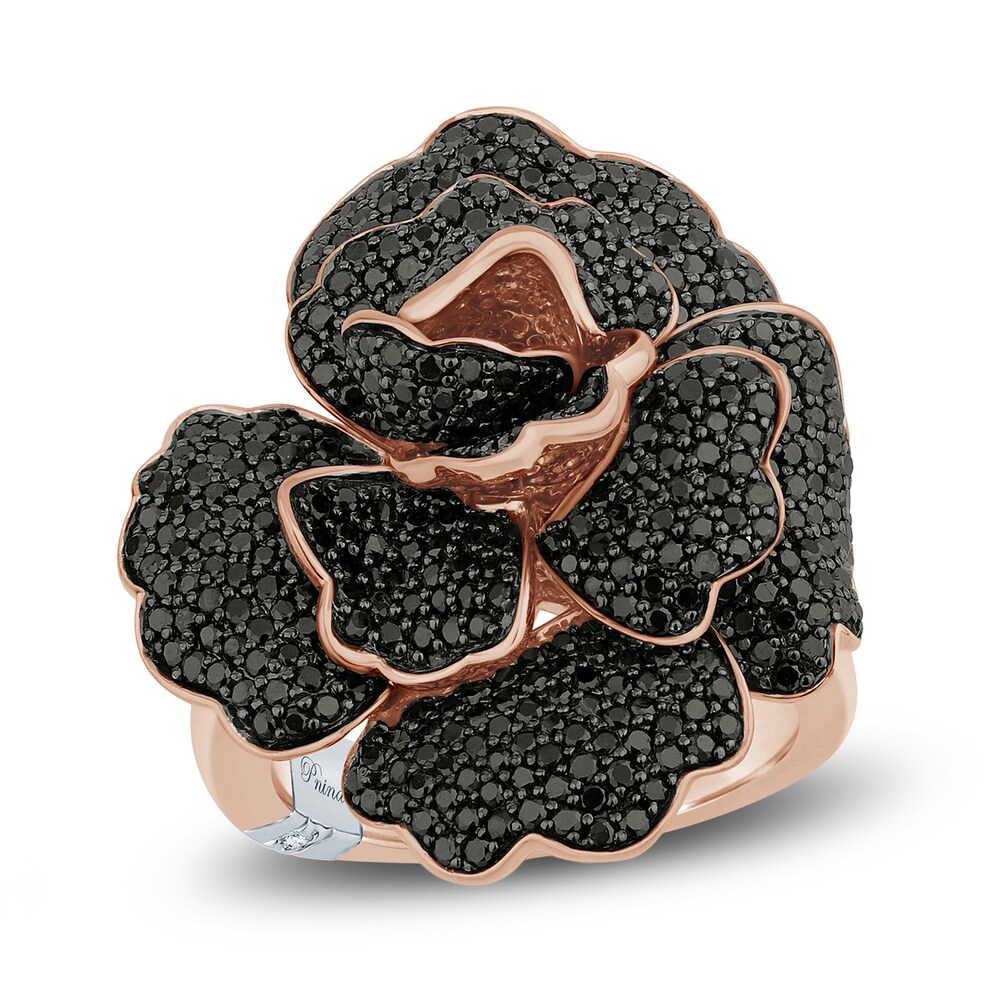 Pnina Tornai Black Diamond Ring 2-5/8 ct tw Round 14K Rose Gold B84yd5iE Pnina Tornai Black Diamond Ring 2-5/8 ct tw Round 14K Rose Gold B84yd5iE