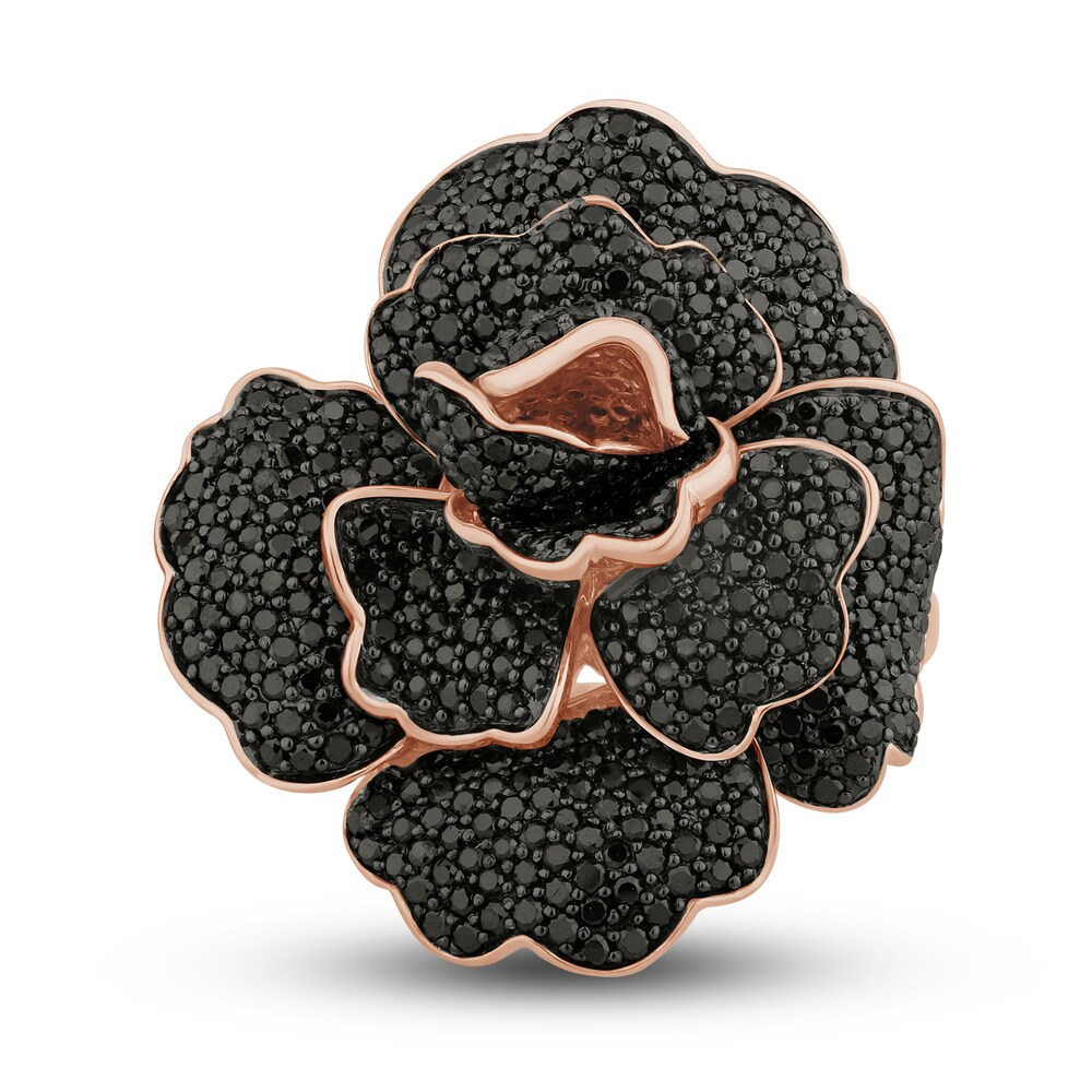 Pnina Tornai Black Diamond Ring 2-5/8 ct tw Round 14K Rose Gold B84yd5iE Pnina Tornai Black Diamond Ring 2-5/8 ct tw Round 14K Rose Gold B84yd5iE
