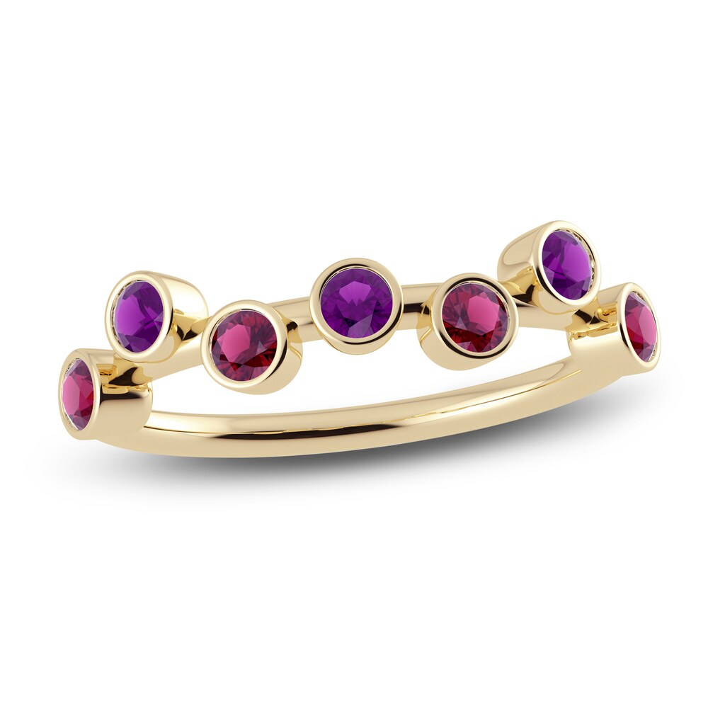 Juliette Maison Natural Amethyst & Natural Rhodolite Garnet Ring 10K Yellow Gold B8AryAOI Juliette Maison Natural Amethyst & Natural Rhodolite Garnet Ring 10K Yellow Gold B8AryAOI