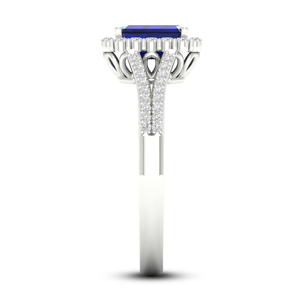 Lab-Created Blue Sapphire & Lab-Created White Sapphire Ring 10K White Gold B9T7tToh Lab-Created Blue Sapphire & Lab-Created White Sapphire Ring 10K White Gold B9T7tToh