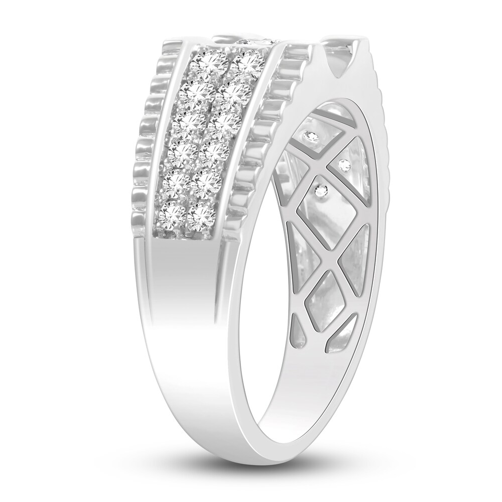 Men\'s Diamond Ring 1 ct tw Round 14K White Gold BHgbAUWE Men\'s Diamond Ring 1 ct tw Round 14K White Gold BHgbAUWE