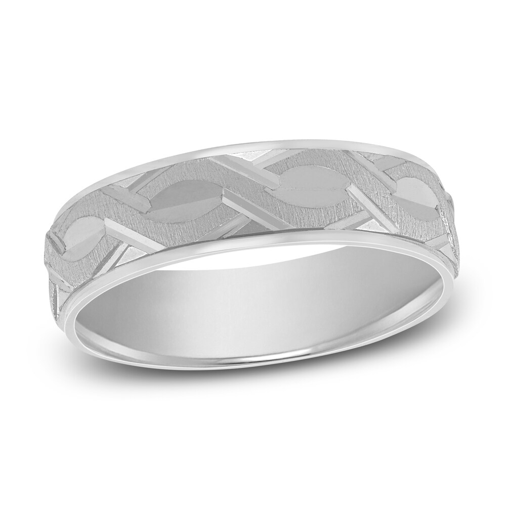 Carved Wedding Band 14K White Gold 6mm BMDjvWJP Carved Wedding Band 14K White Gold 6mm BMDjvWJP