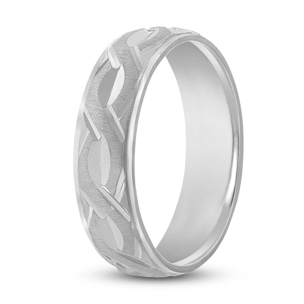 Carved Wedding Band 14K White Gold 6mm BMDjvWJP Carved Wedding Band 14K White Gold 6mm BMDjvWJP