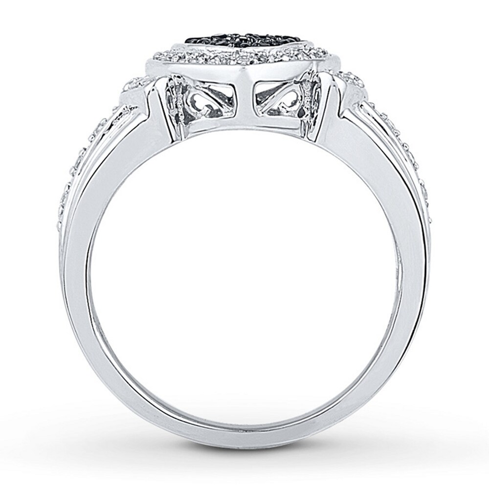 Black/White Diamond Heart Ring 1/4 ct tw Sterling Silver BPpfSSIg Black/White Diamond Heart Ring 1/4 ct tw Sterling Silver BPpfSSIg