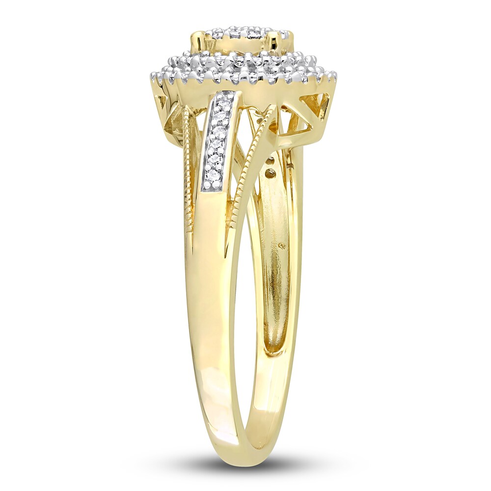 Diamond Oval Ring 1/4 ct tw Round 10K Yellow Gold BdUnm4gw Diamond Oval Ring 1/4 ct tw Round 10K Yellow Gold BdUnm4gw