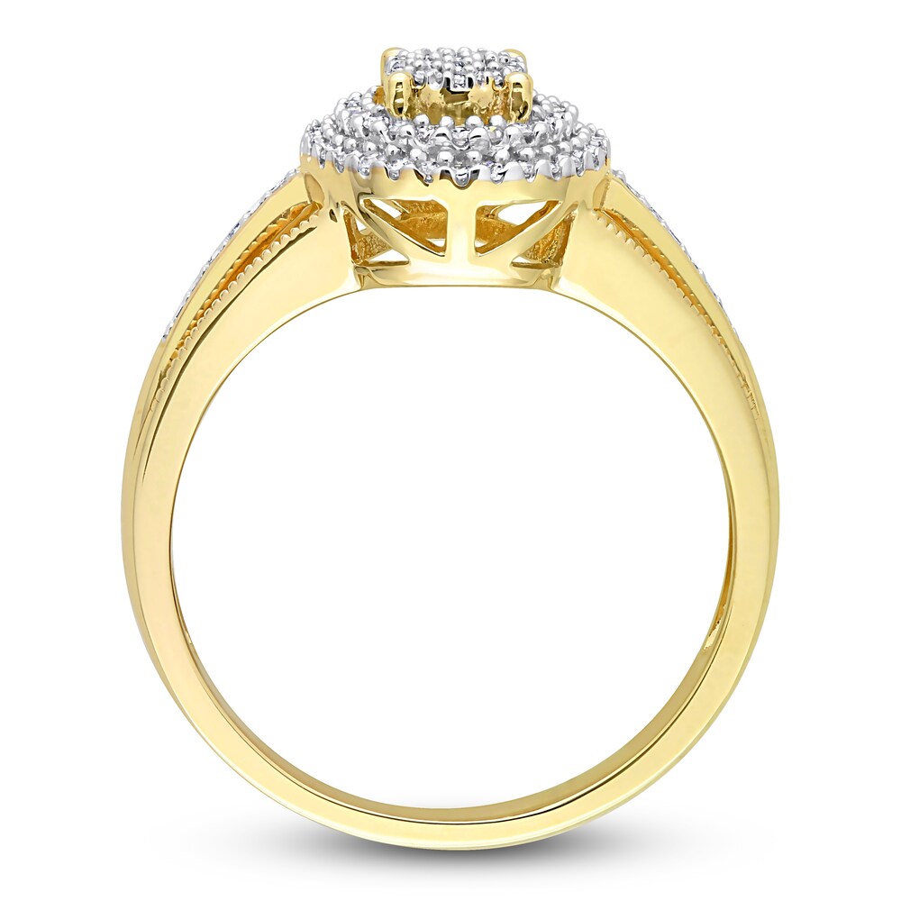 Diamond Oval Ring 1/4 ct tw Round 10K Yellow Gold BdUnm4gw Diamond Oval Ring 1/4 ct tw Round 10K Yellow Gold BdUnm4gw
