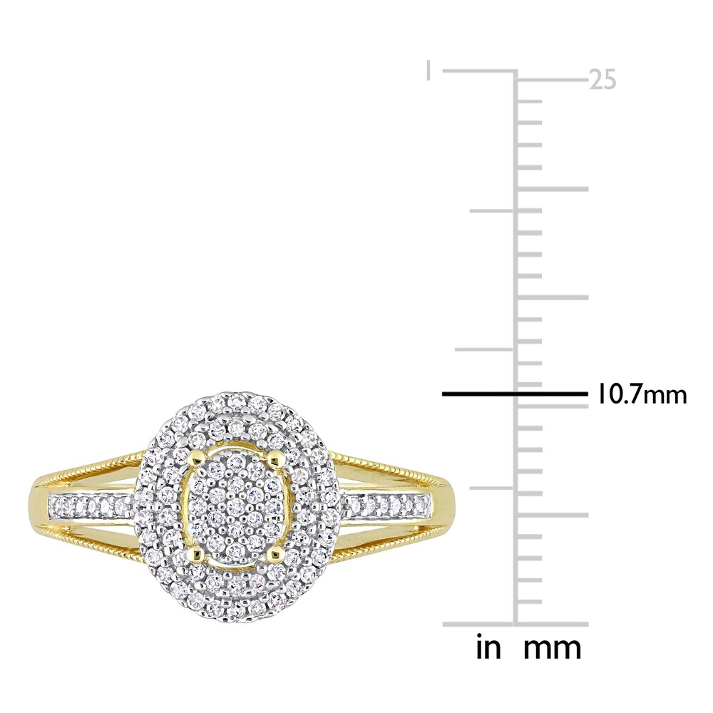 Diamond Oval Ring 1/4 ct tw Round 10K Yellow Gold BdUnm4gw Diamond Oval Ring 1/4 ct tw Round 10K Yellow Gold BdUnm4gw