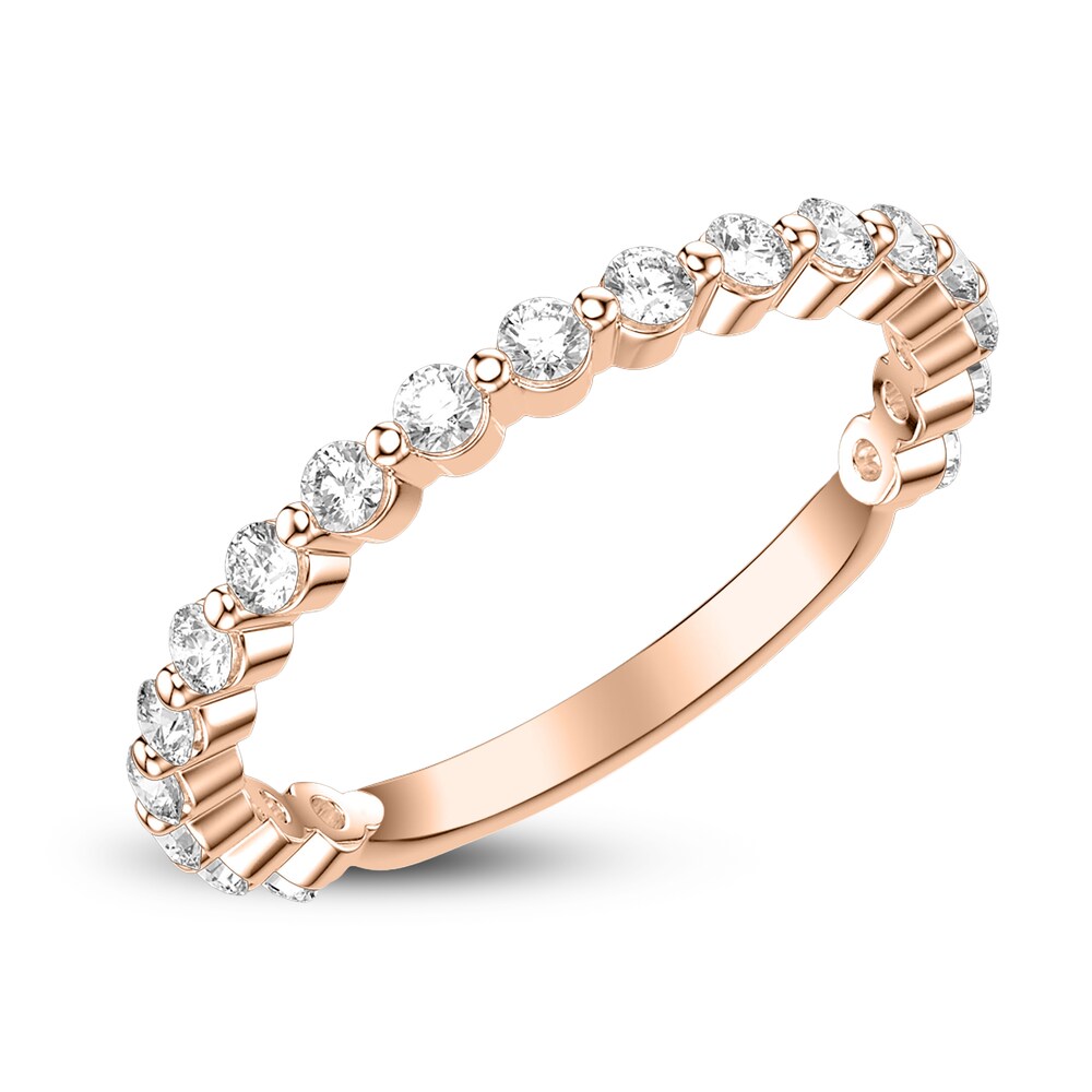 Diamond Semi-Eternity Band 1/2 ct tw Round 14K Rose Gold Bhp9j3KA Diamond Semi-Eternity Band 1/2 ct tw Round 14K Rose Gold Bhp9j3KA
