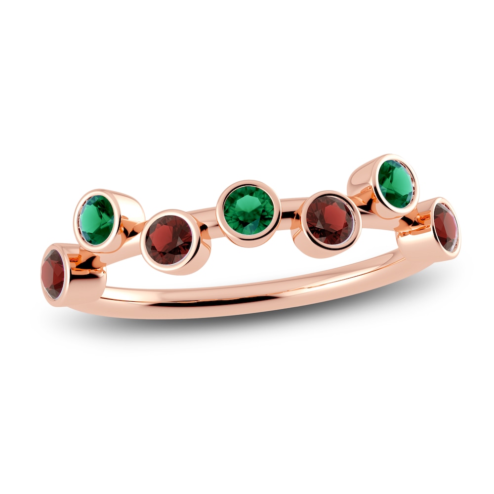 Juliette Maison Natural Emerald & Natural Garnet Ring 10K Rose Gold BhzTDyx3 Juliette Maison Natural Emerald & Natural Garnet Ring 10K Rose Gold BhzTDyx3