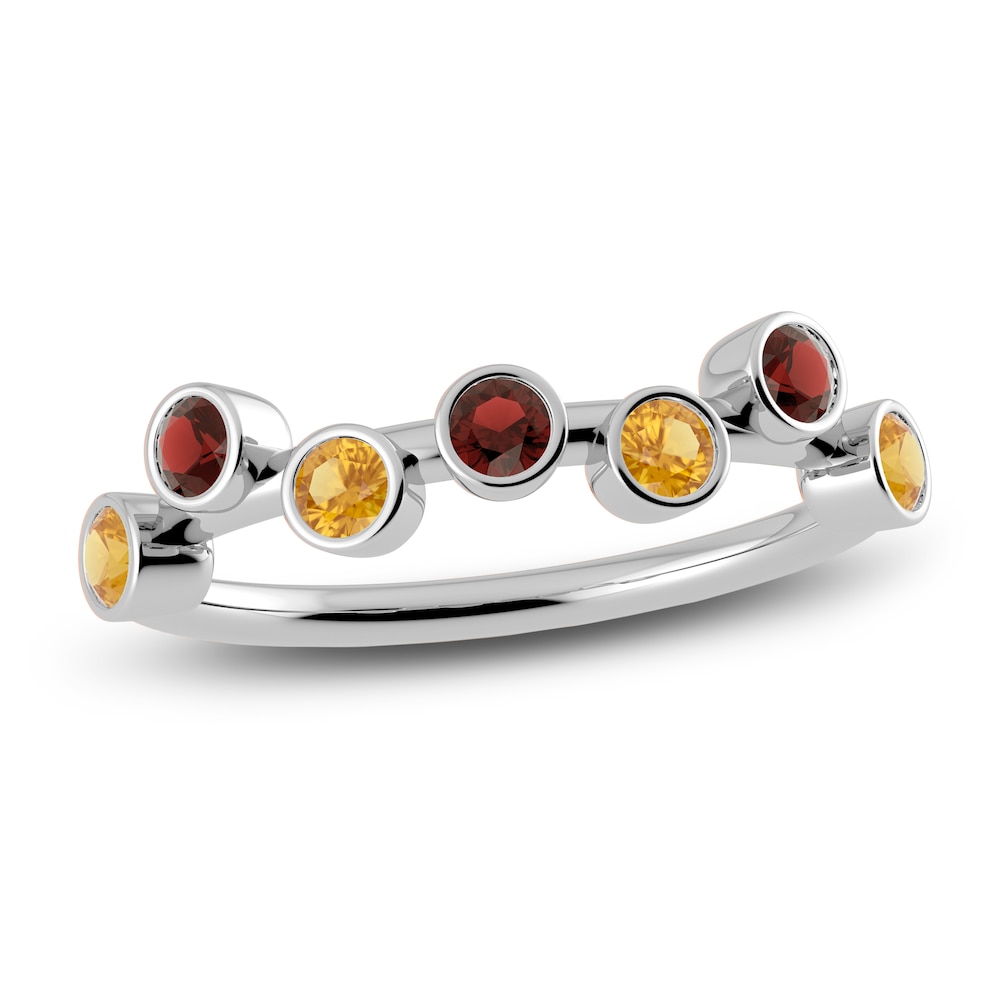 Juliette Maison Natural Citrine & Natural Garnet Ring 10K White Gold BiE1Yaqy Juliette Maison Natural Citrine & Natural Garnet Ring 10K White Gold BiE1Yaqy