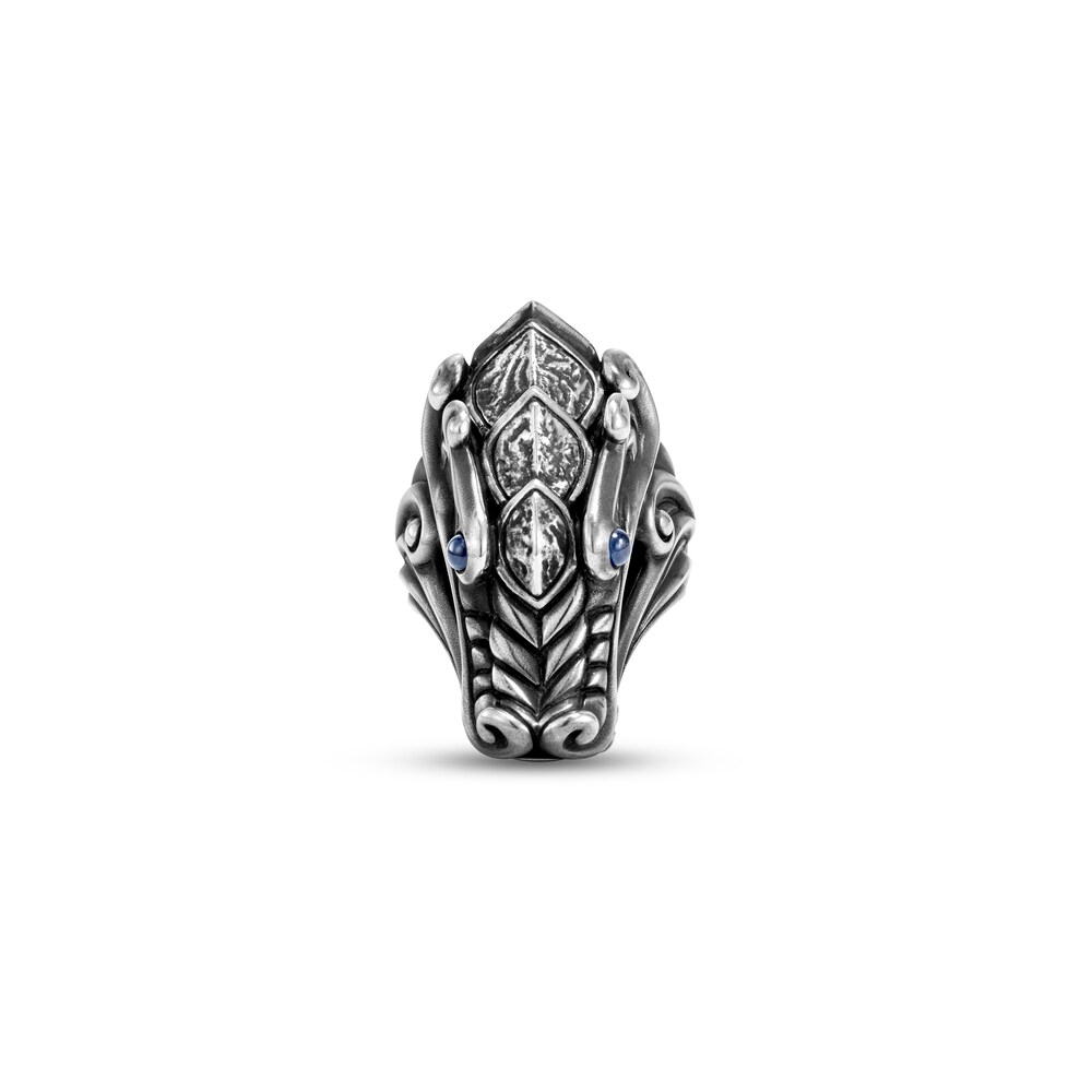 John Hardy Men\'s Legends Naga Ring Natural Blue Sapphire Sterling Silver BmOOGGZ7