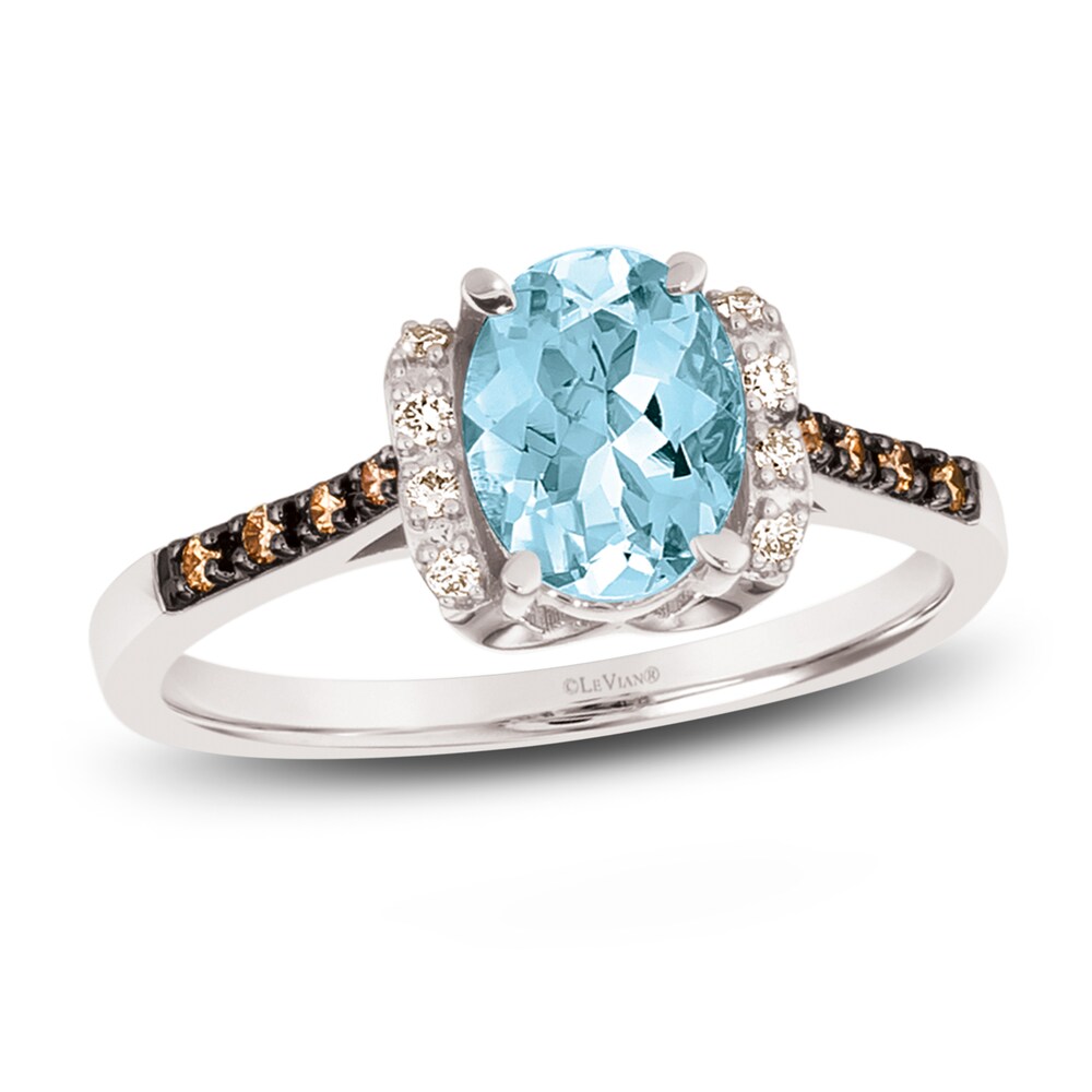 Le Vian Natural Aquamarine Ring 1/10 ct tw Diamonds 14K Vanilla Gold BrRrqZmQ Le Vian Natural Aquamarine Ring 1/10 ct tw Diamonds 14K Vanilla Gold BrRrqZmQ