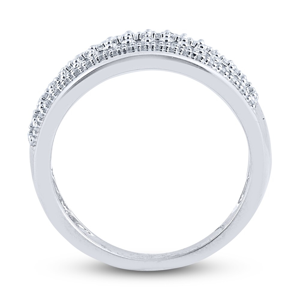 Diamond Multi-Row Anniversary Band 1/2 ct tw Round 14K White Gold BtdKIB4E Diamond Multi-Row Anniversary Band 1/2 ct tw Round 14K White Gold BtdKIB4E