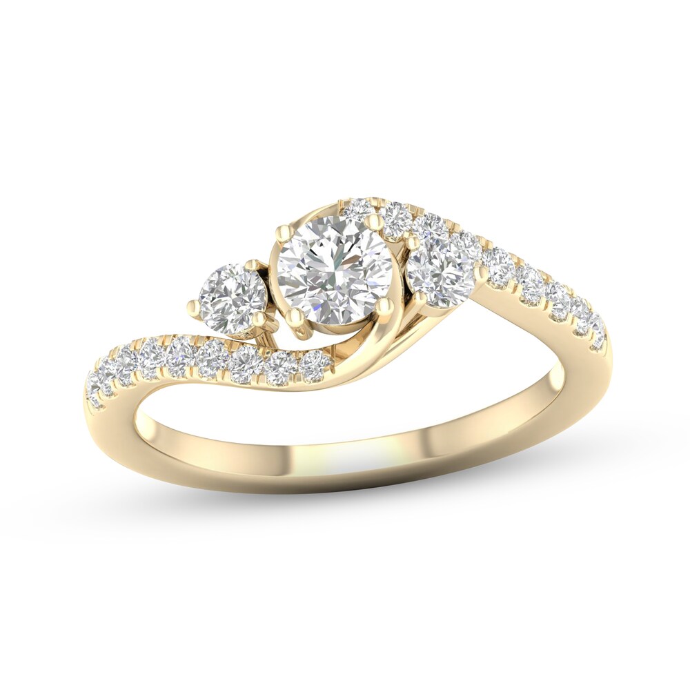 Diamond 3-Stone Ring 3/4 ct tw Round 10K Yellow Gold Bvravuq5 Diamond 3-Stone Ring 3/4 ct tw Round 10K Yellow Gold Bvravuq5