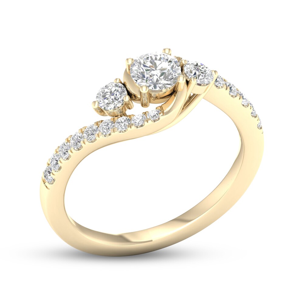 Diamond 3-Stone Ring 3/4 ct tw Round 10K Yellow Gold Bvravuq5 Diamond 3-Stone Ring 3/4 ct tw Round 10K Yellow Gold Bvravuq5